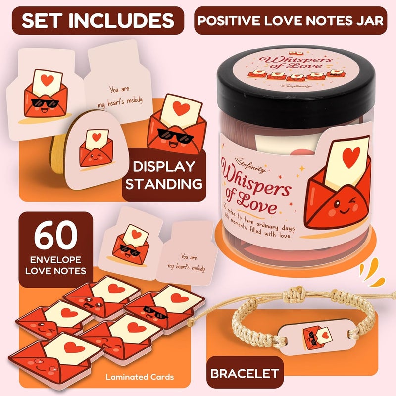 STOFINITY Jar Of Love Notes For Him Her - 2025 Christmas Gifts For Men Women, Unique Birthday Gifts For Boyfriend Girlfriend, Romantic Couple Gift Ideas For Husband Wife, Cute Valentine Day Note Cards - Image 2